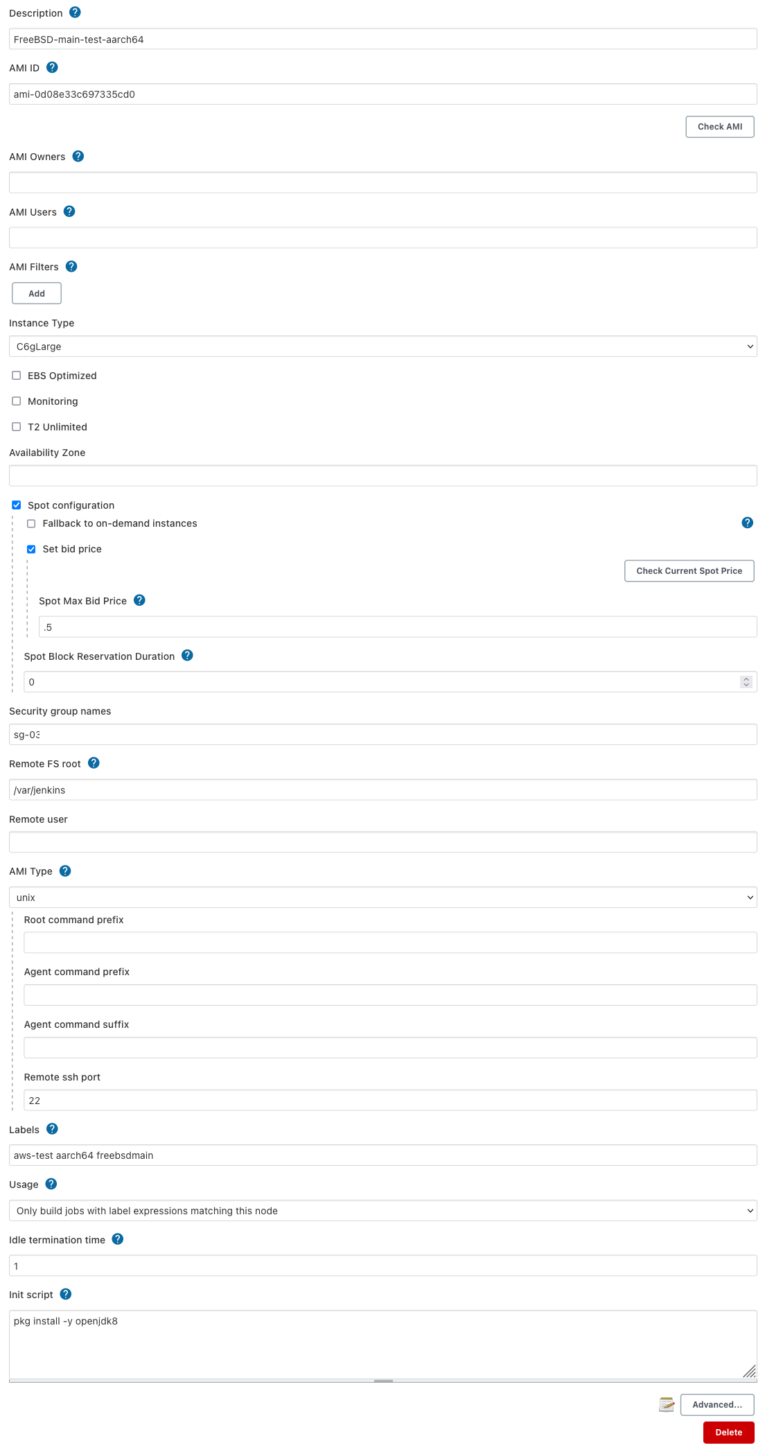 FreeBSD-main-aarch64-test AMI Configuration