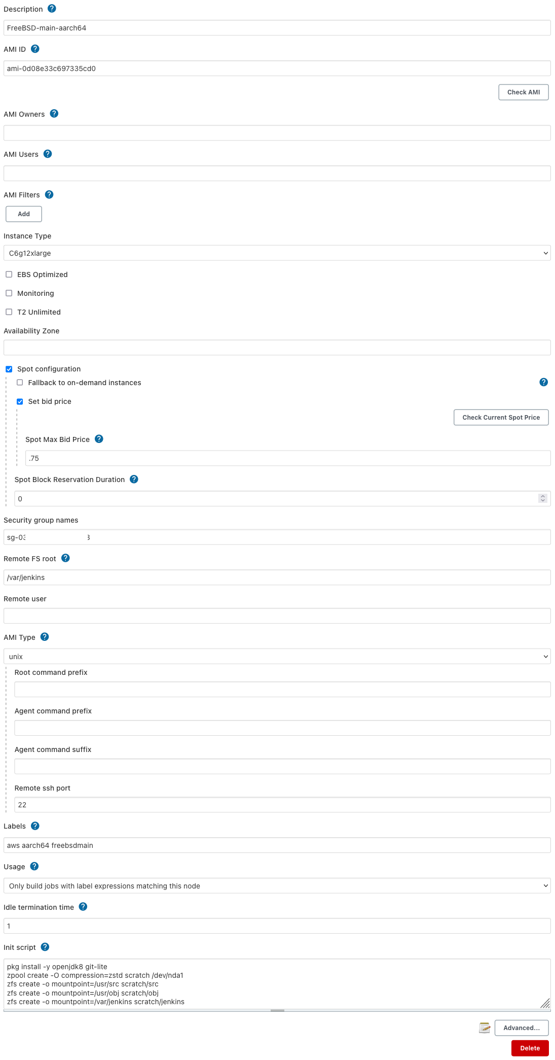 FreeBSD-main-aarch64 AMI Configuration